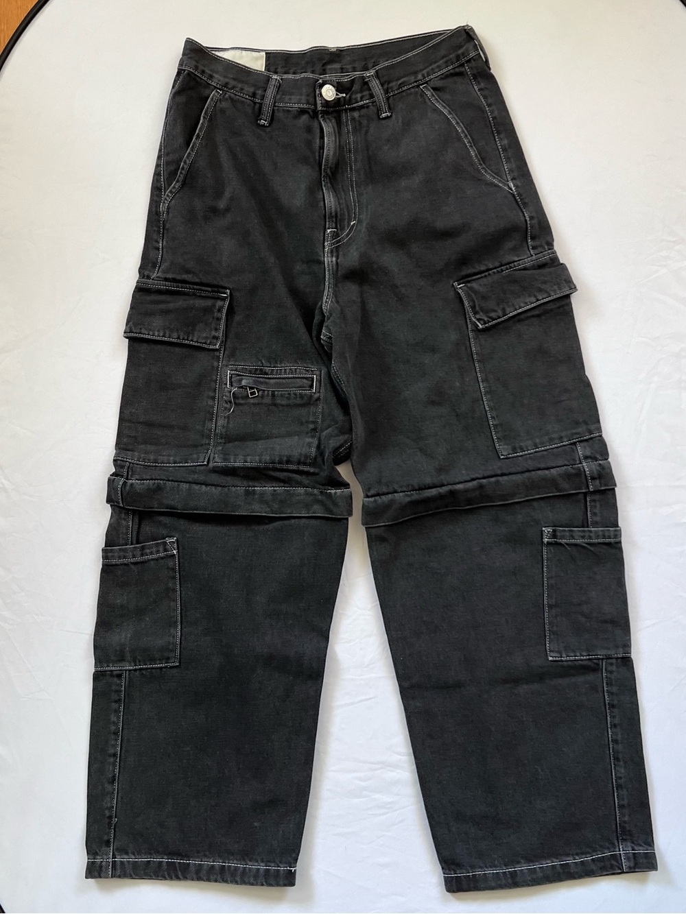 H&M Black Baggy Cargo Jeans